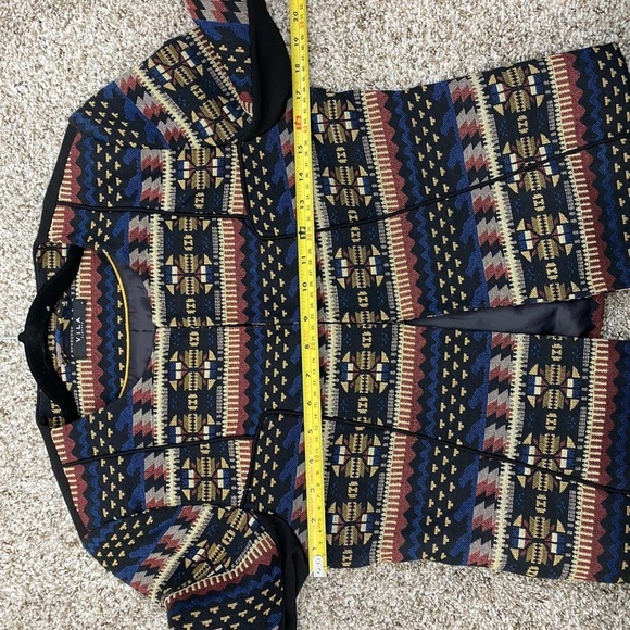 Vila Clothes Aztec Boho Multicolor Aztec SouthWestern Vinali Blazer Jacket Small - Picture 6 of 15